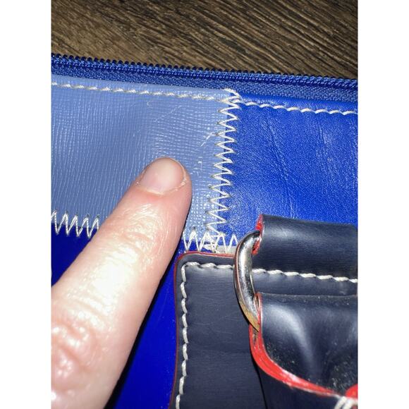 Pierotucci Fortunata Made In Italy Blue Leather Patchwork Tote Bag Purse - Picture 16 of 16